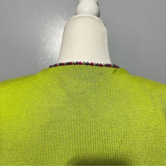 Jack B Quick Sweater Cardigan Fun Tropical Pink Flamingo Palm Tree size M - Picture 4 of 10